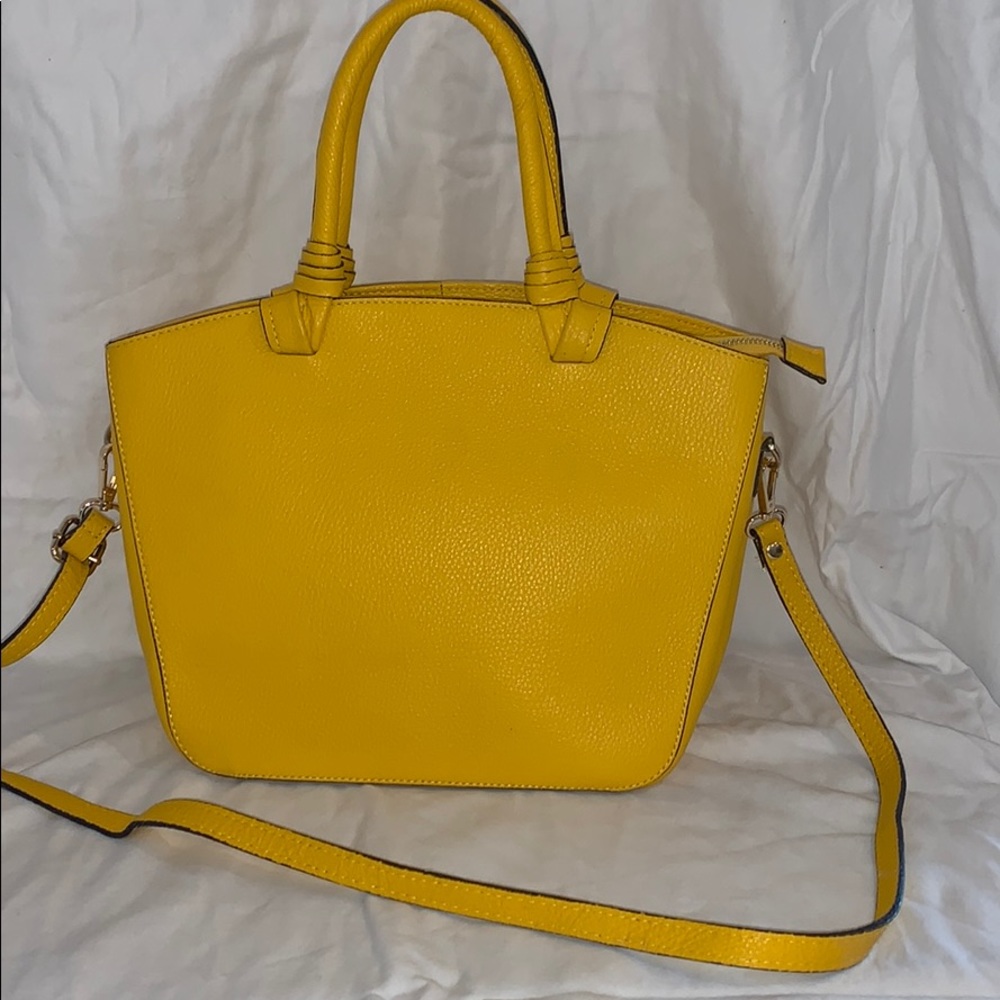 Yellow Pebbled Leather Handbag